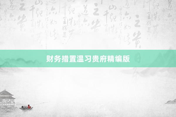 财务措置温习贵府精编版